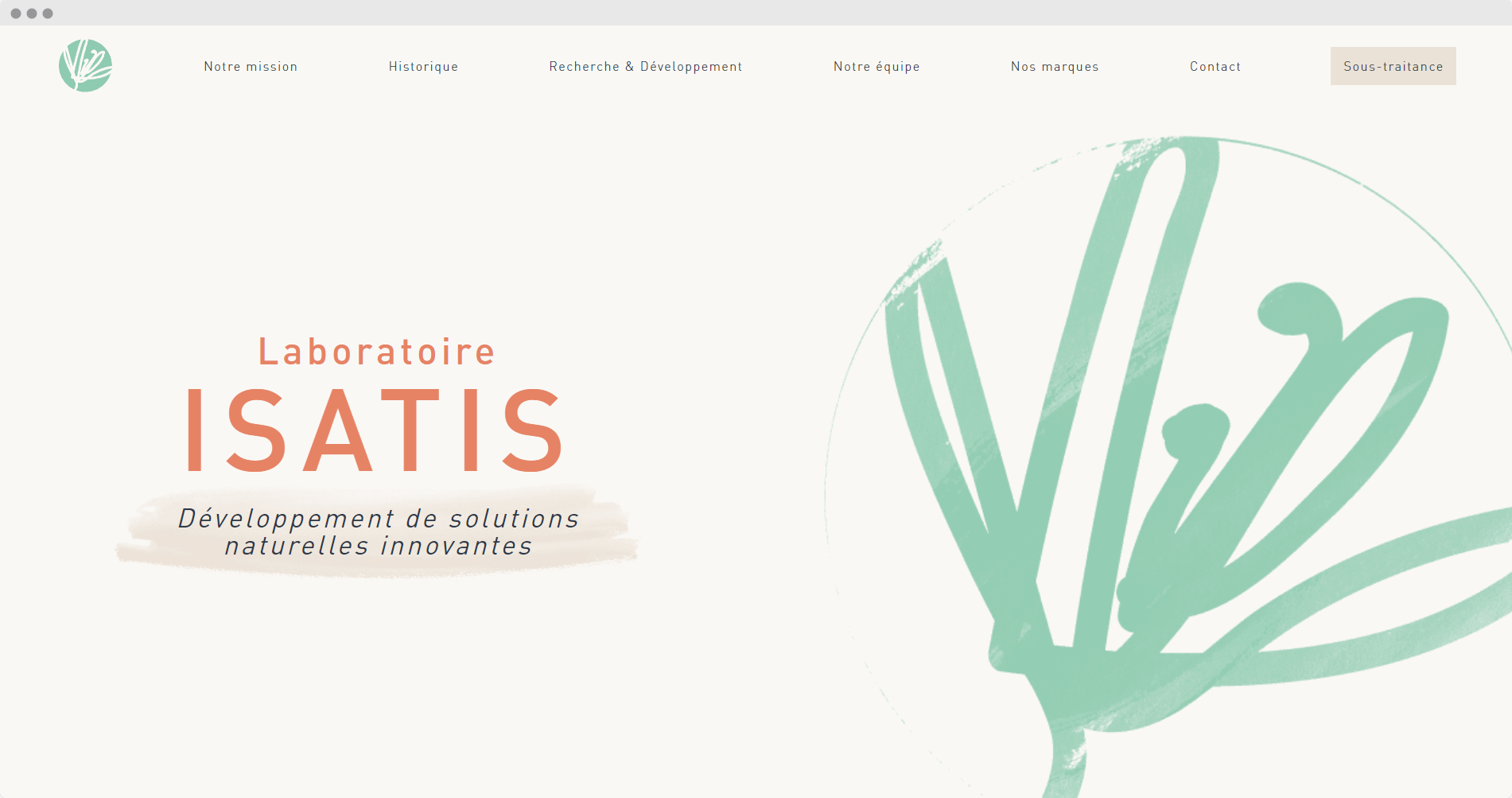 screenshot of Isatis Laboratory website